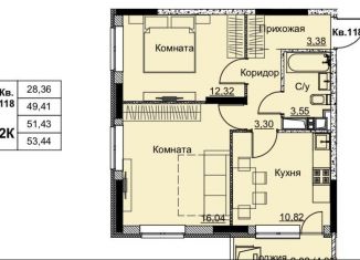 Продаю 2-комнатную квартиру, 51.4 м2, Ижевск, Ленинский район