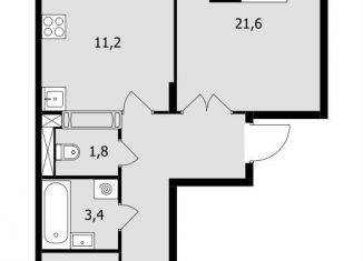 Продается 2-комнатная квартира, 60.6 м2, Подольск, Школьная улица, 41