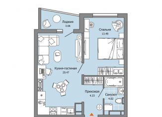 Продажа 1-комнатной квартиры, 44 м2, Ульяновск, Юго-западная улица, 20, ЖК Ультраград