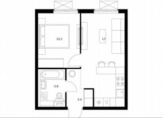 Продается 1-ком. квартира, 34.3 м2, Мытищи, жилой комплекс Яуза Парк, к9