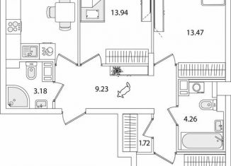 Продаю 3-ком. квартиру, 77.5 м2, Санкт-Петербург