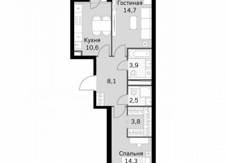 Продам 2-комнатную квартиру, 59.4 м2, Москва, Строительный проезд, 9с9, метро Тушинская