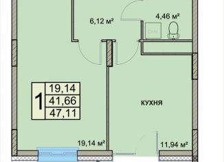 Продаю 1-комнатную квартиру, 47.1 м2, Ярославская область, Чернопрудная улица, 2