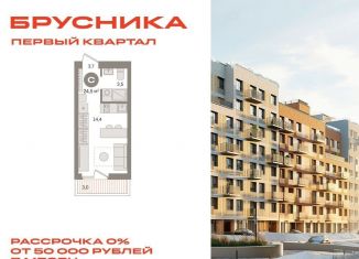 Продажа квартиры студии, 24.5 м2, деревня Сапроново