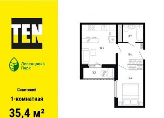 1-ком. квартира на продажу, 35.4 м2, Ростов-на-Дону, улица Ткачёва, 9/1, Советский район