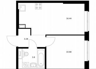 Продам однокомнатную квартиру, 34.2 м2, Москва