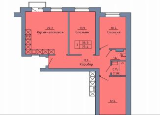 Продаю 3-комнатную квартиру, 76.5 м2, Оренбург, проспект Братьев Коростелёвых, 44, Промышленный район