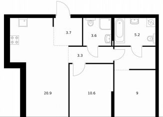 Продается 2-ком. квартира, 60.5 м2, Москва, жилой комплекс Барклая 6, к8, станция Фили