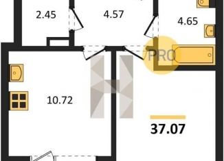 Продается однокомнатная квартира, 37.1 м2, Воронеж