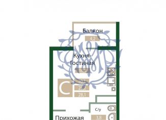 Продам квартиру студию, 28.1 м2, посёлок городского типа Молодёжное