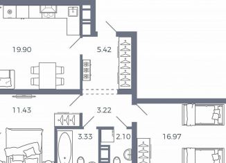 Продам 2-ком. квартиру, 65.7 м2, село Николаевка