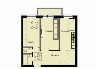 Продается 2-комнатная квартира, 63.7 м2, Красноярск, Железнодорожный район