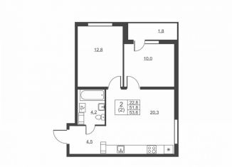 Продажа 2-ком. квартиры, 53.6 м2, Ленинградская область