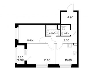 Продаю 2-ком. квартиру, 55.6 м2, Московская область, жилой комплекс Белый Grad, 12.2