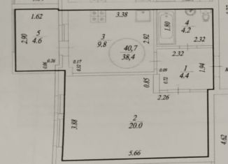 Однокомнатная квартира на продажу, 38.4 м2, Уфа, Тальковая улица, 33