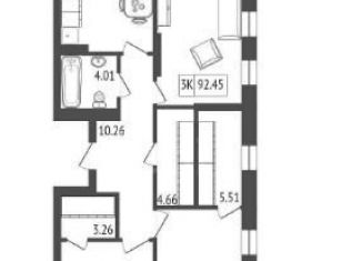 Продажа 3-комнатной квартиры, 92.5 м2, Красноярск, Свердловский район