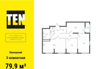 Продается 3-комнатная квартира, 79.9 м2, Екатеринбург, метро Уральская