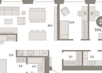 Продаю трехкомнатную квартиру, 104.2 м2, Санкт-Петербург, метро Зенит