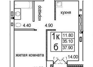 Продаю 1-комнатную квартиру, 37.9 м2, Новосибирск, метро Речной вокзал, улица Кирова, 342