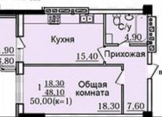 Однокомнатная квартира на продажу, 50 м2, Ростов-на-Дону, проспект Чехова, 63, Кировский район