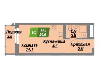 Продается квартира студия, 26.6 м2, Санкт-Петербург, Невский район, Славянская улица, 1