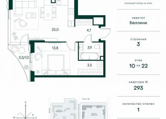 Продаю 1-комнатную квартиру, 51.9 м2, Москва, район Покровское-Стрешнево