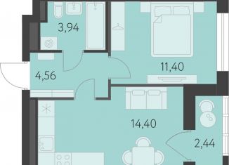 Продам 1-комнатную квартиру, 35.5 м2, Екатеринбург, метро Чкаловская, улица Академика Парина, 27