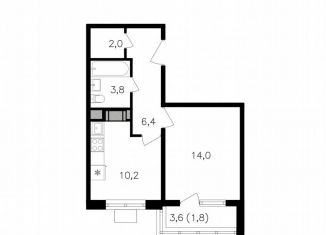 Продается 1-комнатная квартира, 39.1 м2, Москва, метро Октябрьское поле