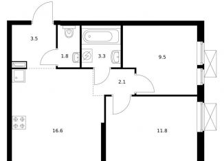 Продажа 2-комнатной квартиры, 48.6 м2, Приморский край