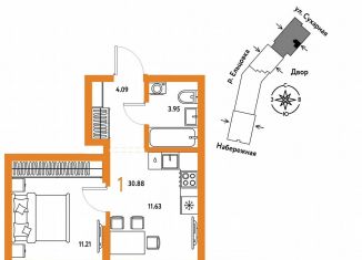 Продажа 1-комнатной квартиры, 30.9 м2, Новосибирск, Заельцовский район