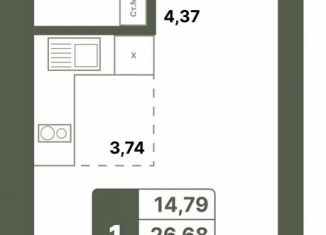 Продается однокомнатная квартира, 27.5 м2, Республика Башкортостан