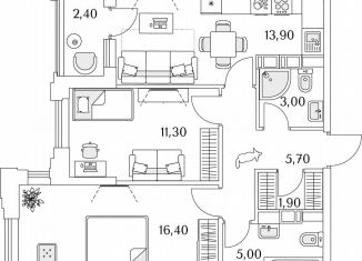 Продается двухкомнатная квартира, 32.3 м2, Санкт-Петербург, метро Комендантский проспект, Планерная улица, 99