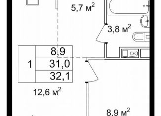 Продам 1-комнатную квартиру, 32.1 м2, Москва, Нижегородская улица, 2к2, Таганский район