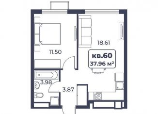 Продается 1-комнатная квартира, 38 м2, поселок городского типа Новофёдоровка, улица Лобозова, 1