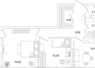 Продается двухкомнатная квартира, 69.3 м2, Санкт-Петербург, метро Комендантский проспект, Планерная улица, 99