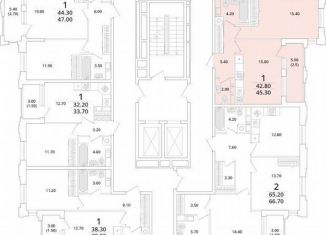 Продажа 1-ком. квартиры, 45.3 м2, Санкт-Петербург, Планерная улица, 99, муниципальный округ Юнтолово