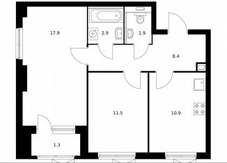 Продам 2-ком. квартиру, 54.8 м2, Котельники