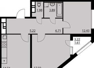 Продается 2-ком. квартира, 64.1 м2, Воронеж, Ленинский район, улица Ворошилова, 1