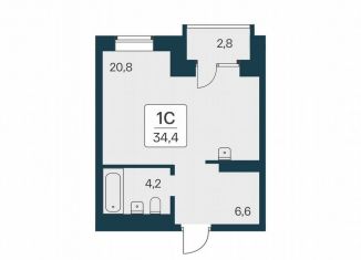 Продажа квартиры студии, 34.4 м2, Новосибирск, метро Сибирская