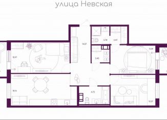 Продам 3-комнатную квартиру, 86.5 м2, городской посёлок Дубровка, Школьная улица