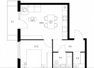 Продается 1-ком. квартира, 42.5 м2, Москва, район Западное Дегунино