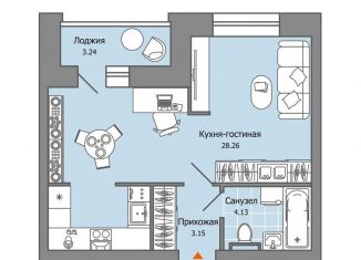 Продажа квартиры студии, 37 м2, село Первомайский, улица Строителя Николая Шишкина