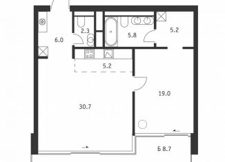 Продажа двухкомнатной квартиры, 76.8 м2, Москва, метро Деловой центр