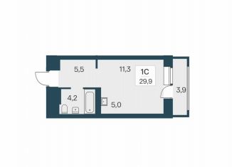 Продам квартиру студию, 29.9 м2, Новосибирск, метро Заельцовская