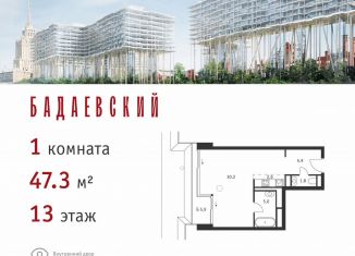 1-ком. квартира на продажу, 47.3 м2, Москва, ЗАО