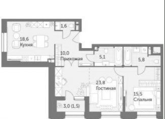 Продаю 2-комнатную квартиру, 82 м2, Москва, улица Вильгельма Пика, 1, район Ростокино