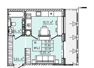 Продам 1-комнатную квартиру, 33.9 м2, Севастополь