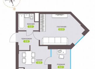 Продаю однокомнатную квартиру, 33.3 м2, Ставрополь, улица 45-я Параллель, 50к1, Промышленный район