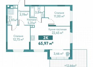 Продаю 2-ком. квартиру, 66 м2, Тюмень, улица Павла Никольского, 10к1блок1, ЖК Акватория