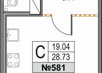 Продается квартира студия, 28.7 м2, Санкт-Петербург, Коломяжский проспект, 13к2, метро Чёрная речка